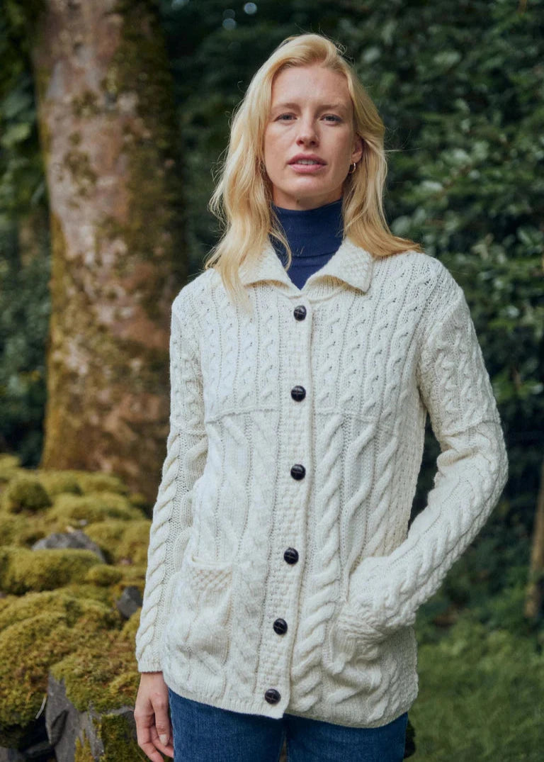 Aran Supersoft Cardigan | Natural - Clearance