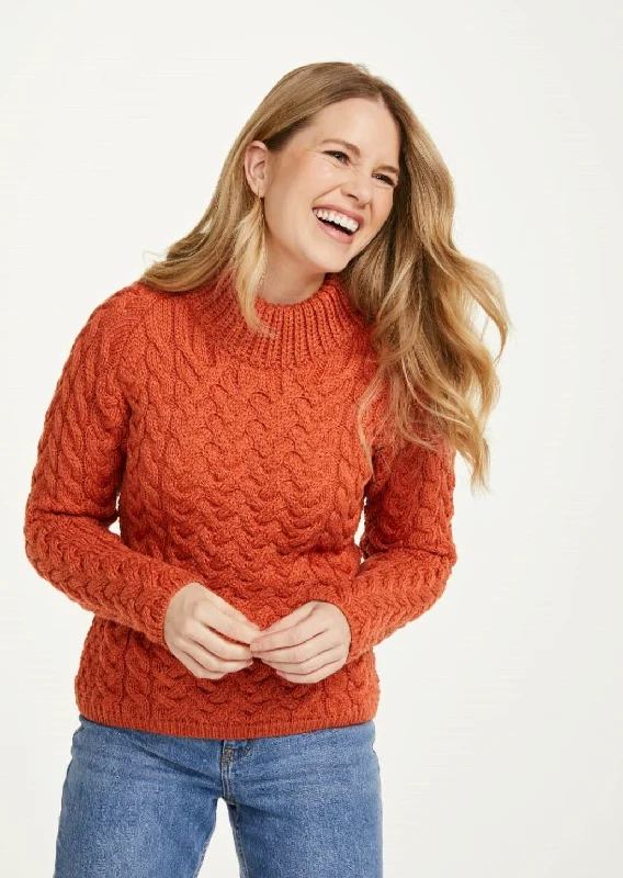 Aran Crew Neck Sweater | Autumn Leaves Bohemian Women's Free