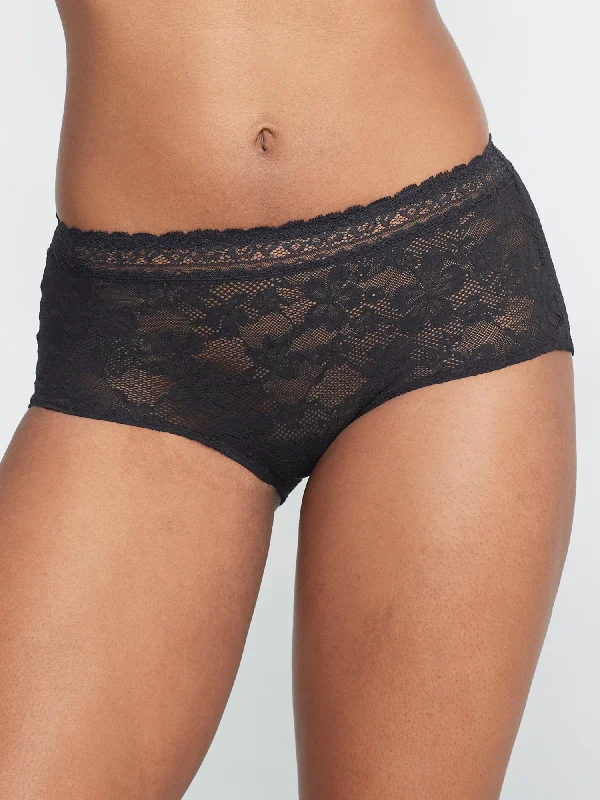 Bare Women's Soft Stretch Lace Boyshort Sporty Women's Athleisure 