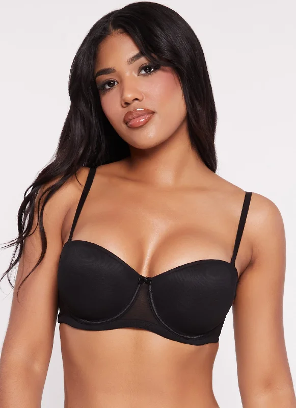 Solid Mesh Balconette Bra | Converts to Strapless