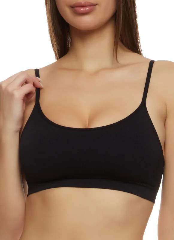 Solid Ribbed Seamless Bralette