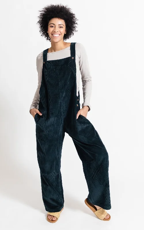 Corduroy Overalls - Midnight Teal