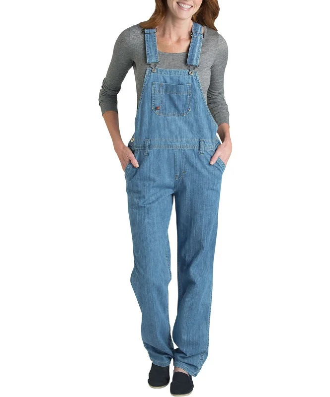 Dickies Women's Relaxed Fit Bib Overalls - Stonewashed Blue Disco