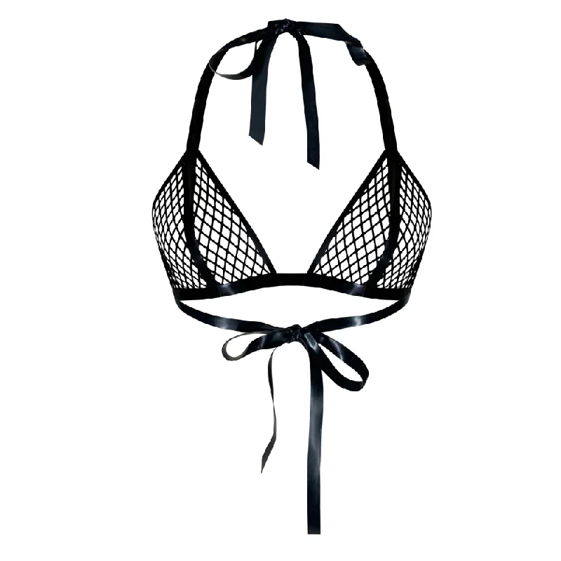 Fishnet Bikini Top Edgy Women's Punk