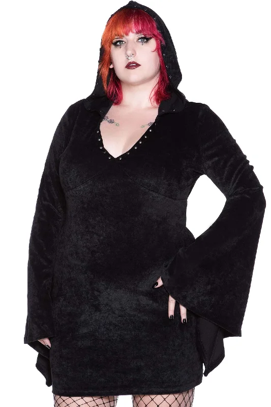 Forbidden Studded Dress [PLUS] Sleek Women's Metallic