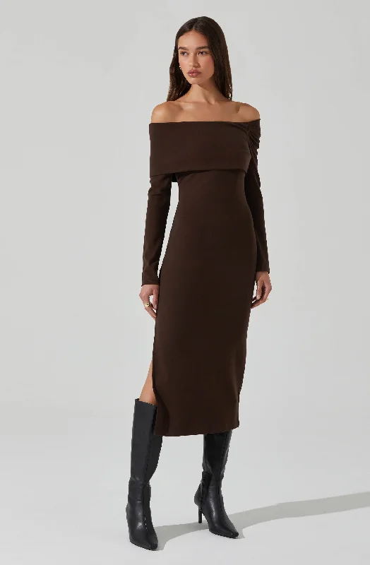 Jada Off Shoulder Midi Dress