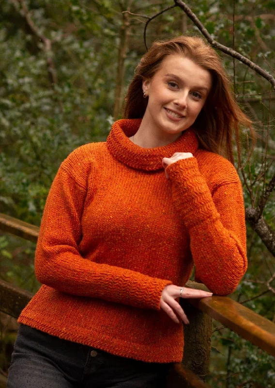 Ladies Wool Tunic Sweater | Orange