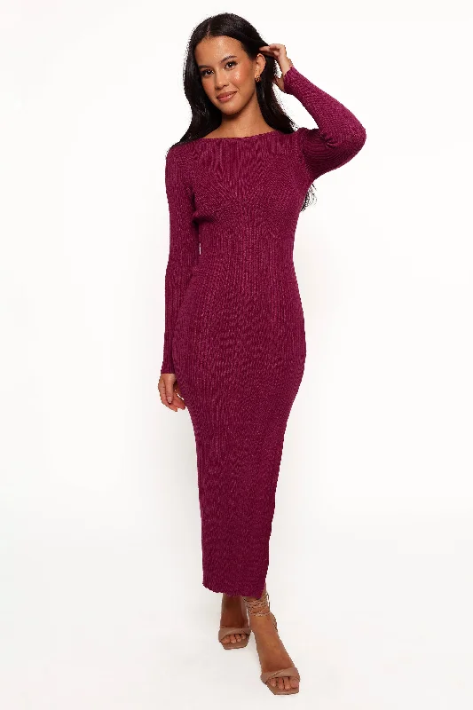 Mattie Long Sleeve Maxi Dress - Plum Women