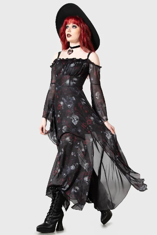 Mystic Meadow Mesh Maxi Dress Athletic Women's High - 