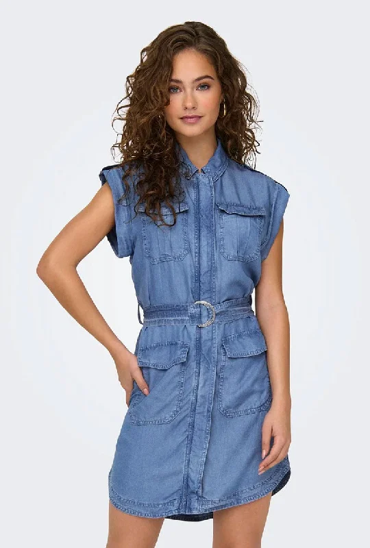 ONLY FRANCO SS CARGO DENIM DRESS