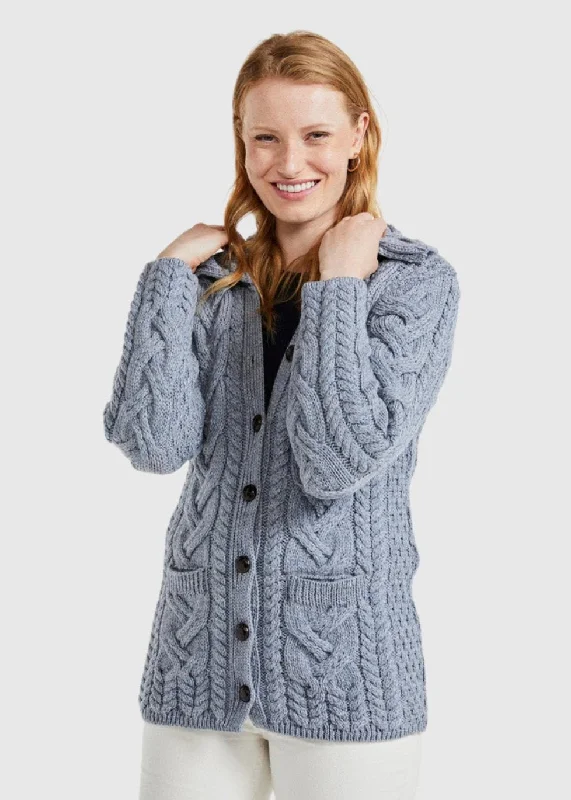 Supersoft Aran Cardigan | Denim - Clearance