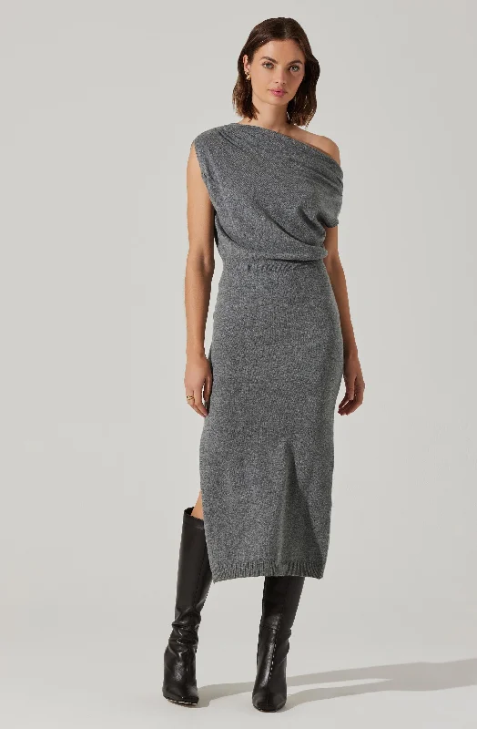 Val One Shoulder Sweater Dress