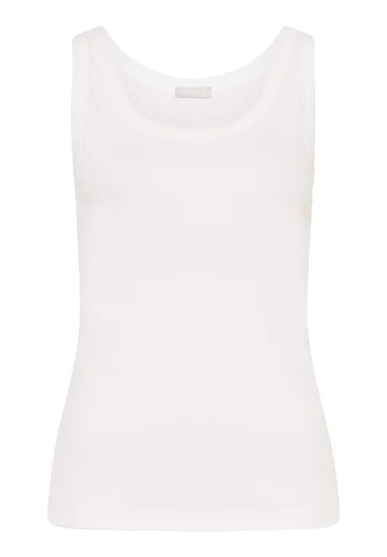Sleep And Lounge Ribbed Cotton Tank Top | White 74841-101 Country