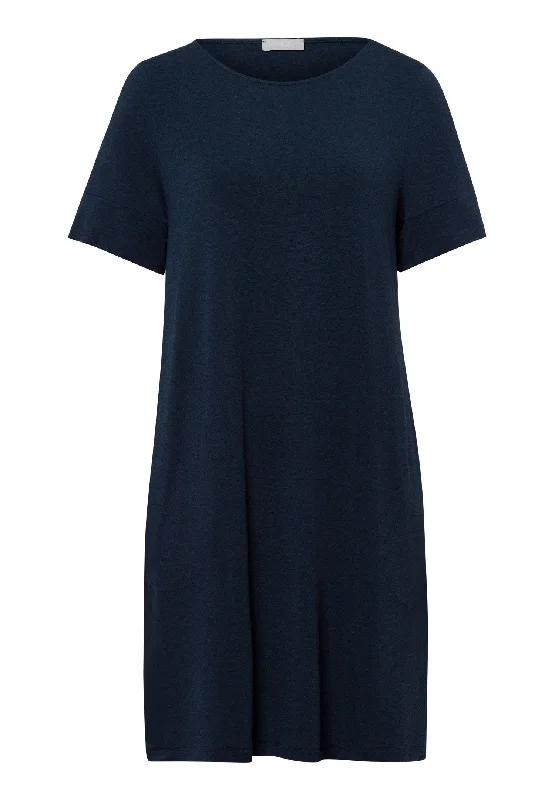 Natural Elegance Soft Round Neck Nightgown | Deep Navy 74949-1610 Monochromatic All - in - one