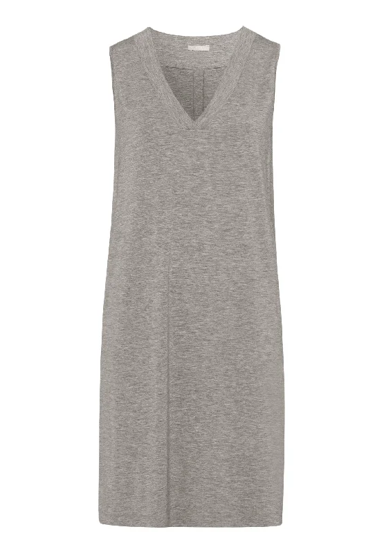 Champagne V-Neck Tank Nightgown | Grey Melange 76473-958