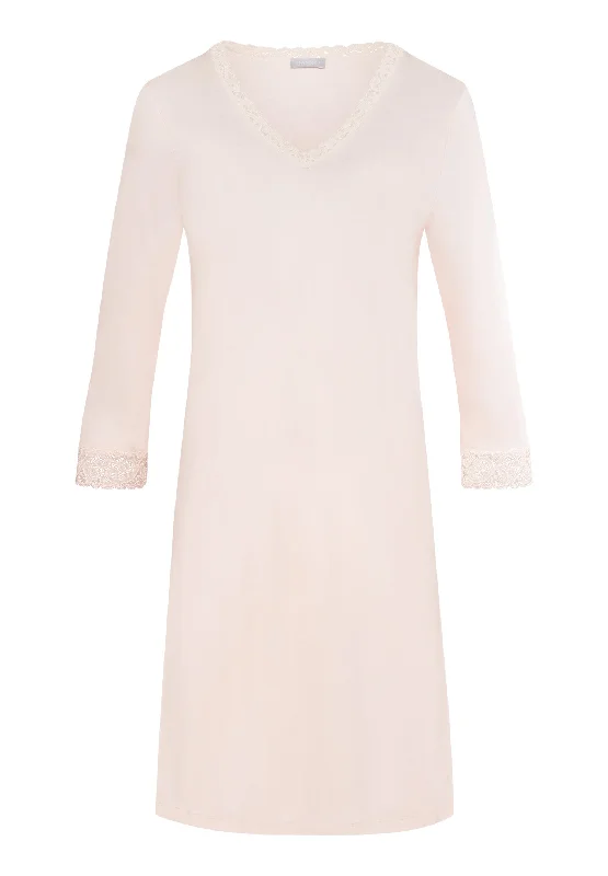 Moments Lace Trim Cotton Nightgown | Crystal Pink 77162-1334 Traditional Women's Wool