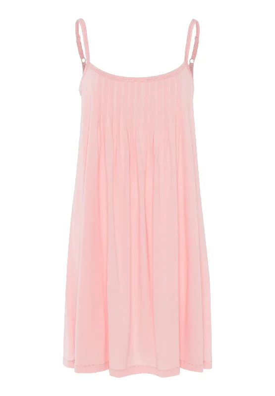 Juliet Pleated Cotton Babydoll | Coral Pink 77747-2349