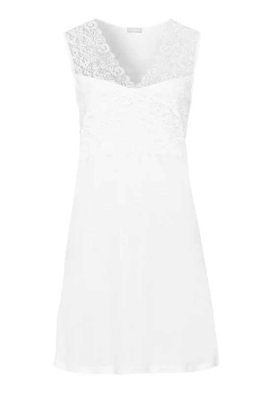 Moments V-Neck Cotton Tank Nightgown | White 77929-101 Artistic Women's Hand - painted