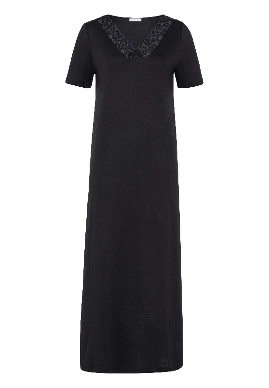 Moments Lace Trim Cotton Nightgown  | Black 77933-019 Bold Women's Animal Print