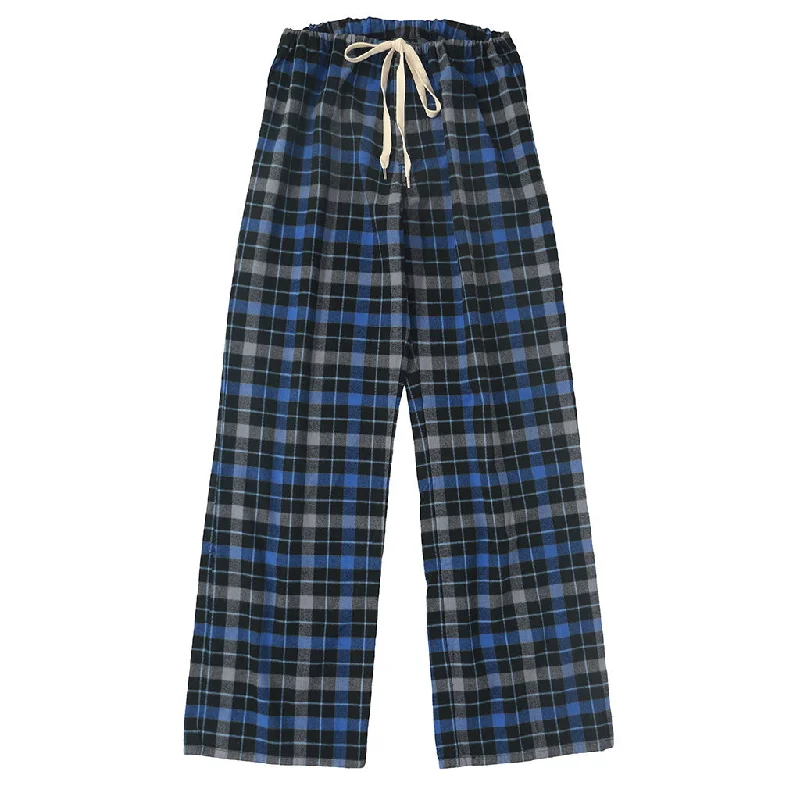 Pajama Lightweight Flannel Plaid - Blue Practical Women's Quick - dry