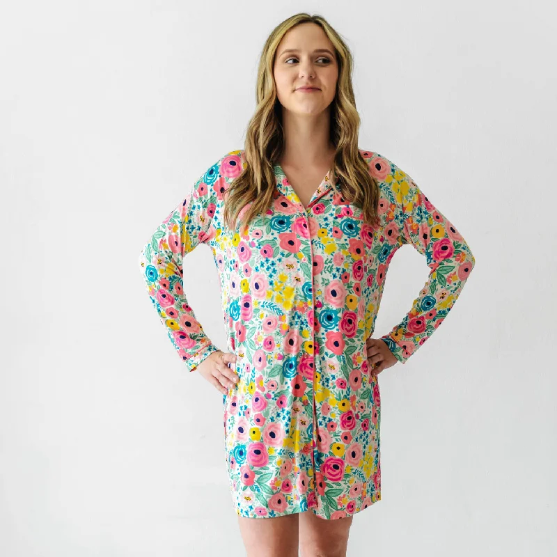 Secret Garden Women's Long Sleeve Sleep Shirt Youthful Women's Pop