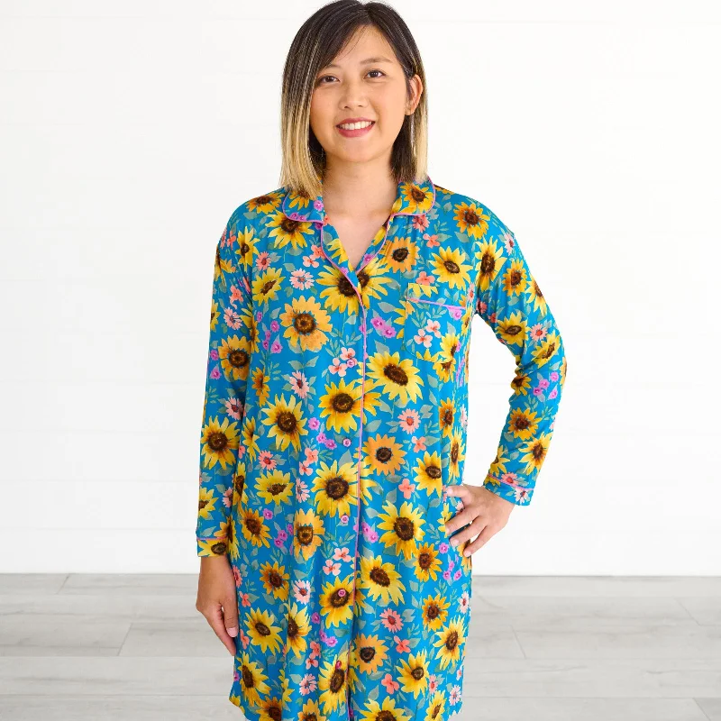 Sunflower Fields Women's Sleep Shirt Cool Women's Distressed