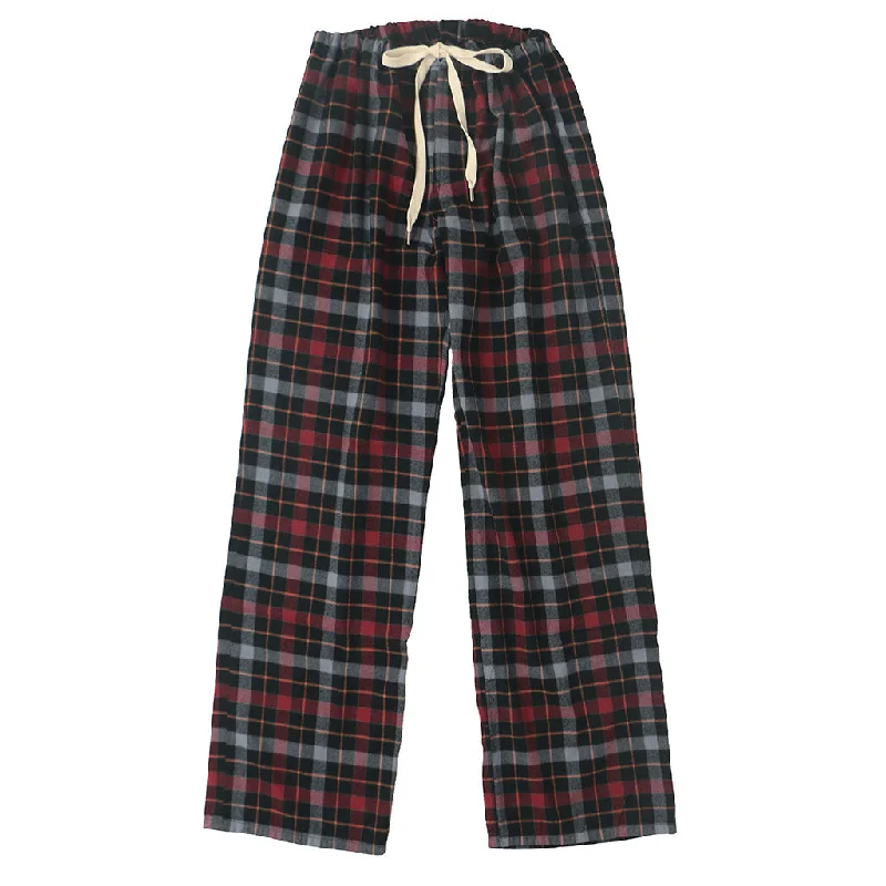 Pajama Lightweight Flannel Plaid - Burgundy Relaxed Women's Beachy
