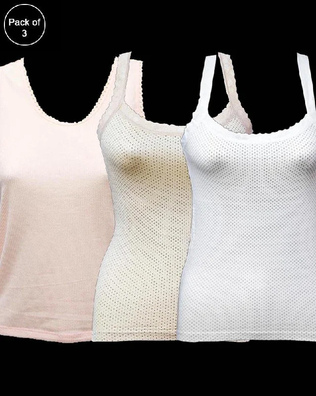 Pack of 3 Teen Age Camisole For Ladies - Mix Colors Cool Women's Skate