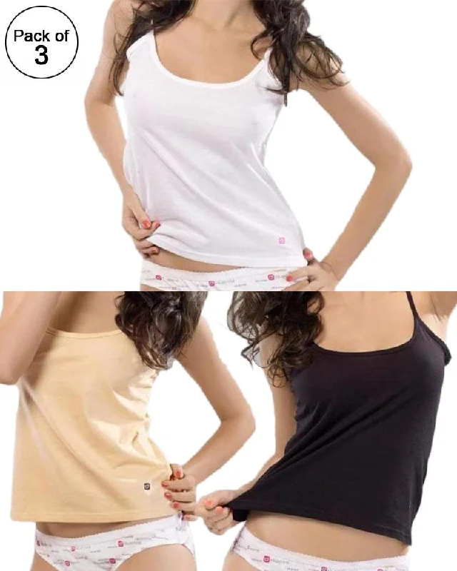 Pack of 3 - Valentine Secret White Camisole 5001 Confident Women's Power